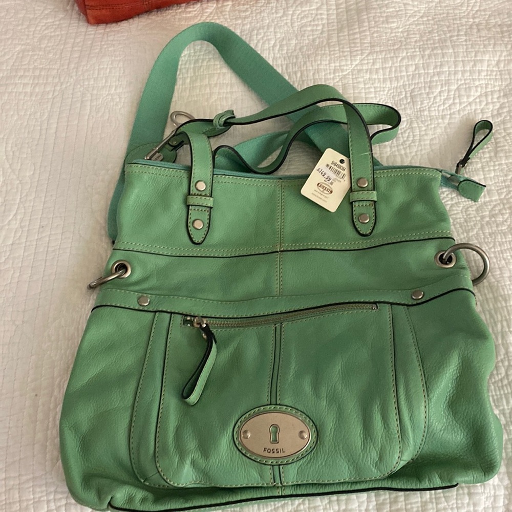 green fossil bag